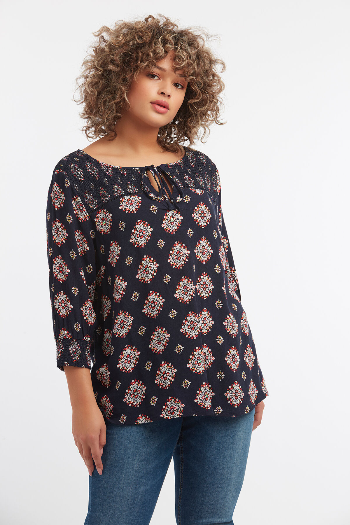 Bluse mit Smok-Detail image number 0
