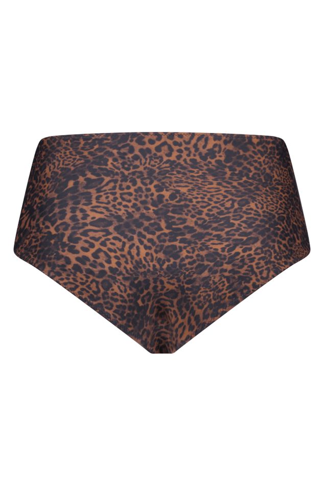 Hoch geschnittene Bikinihose mit Panther-Print  image number 3