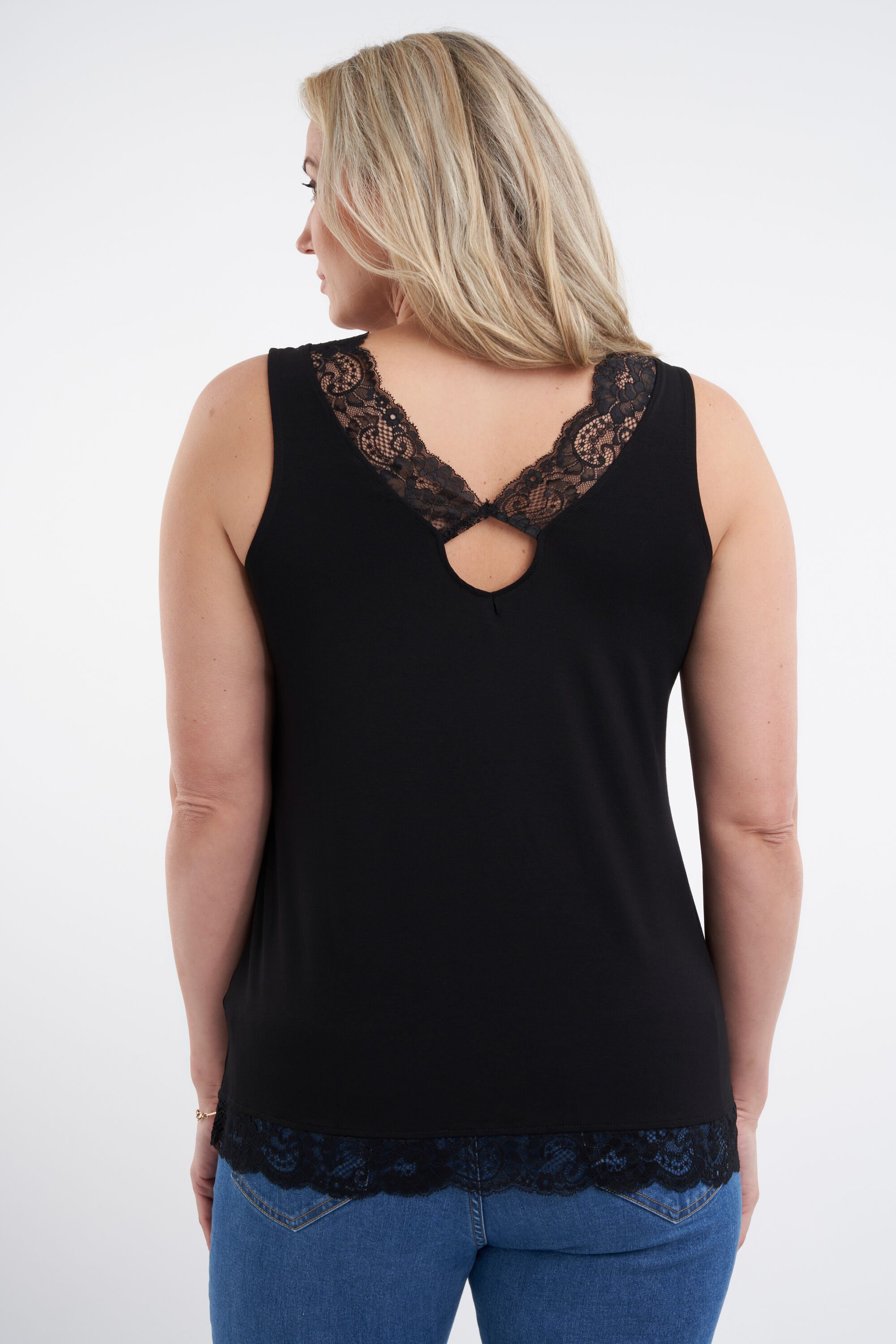 &Auml;rmelloses Top mit Spitze image number 3