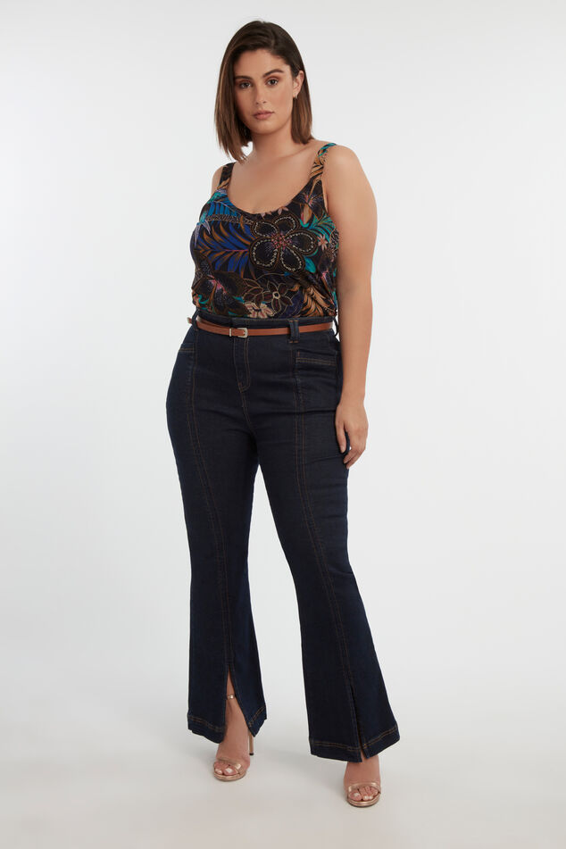 High Waist Jeans mit Schlitzen image number 0