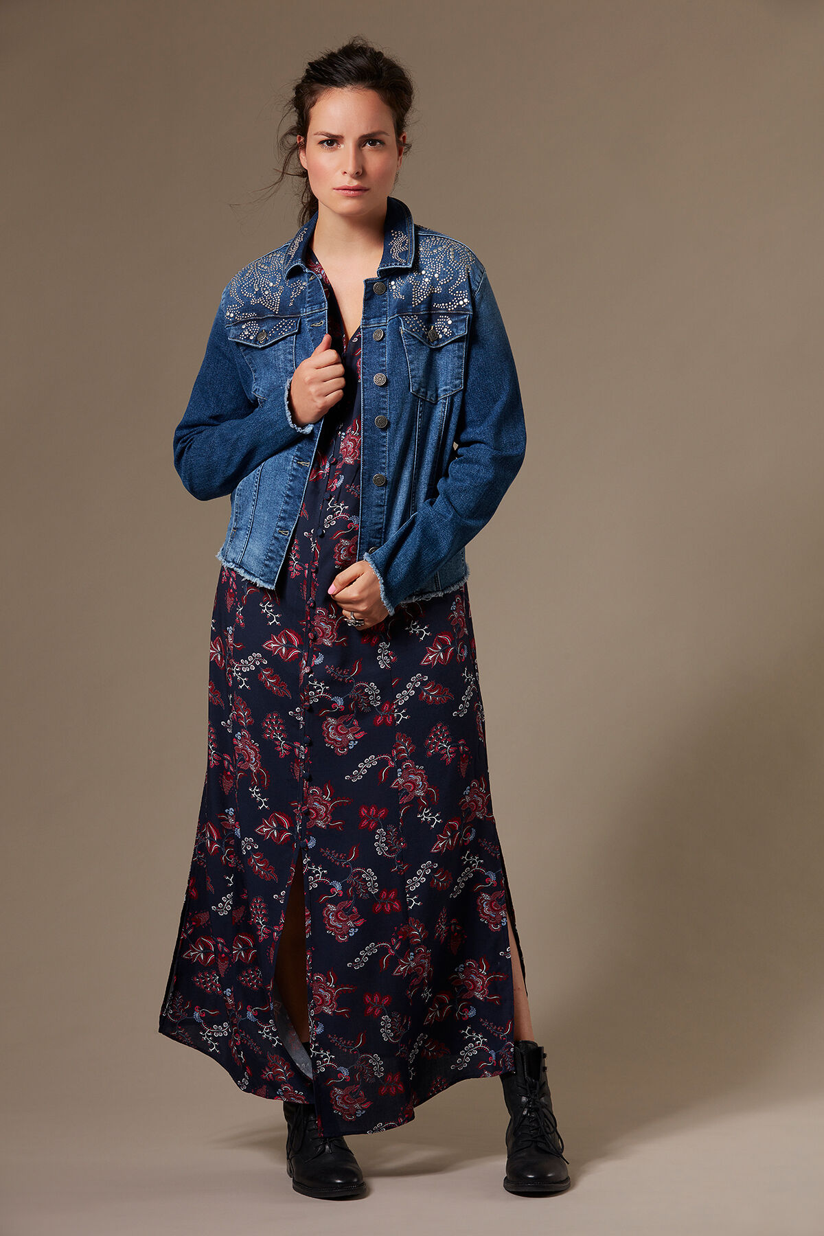 Kleid im Button-down-Stil mit Allover-Print image number 4