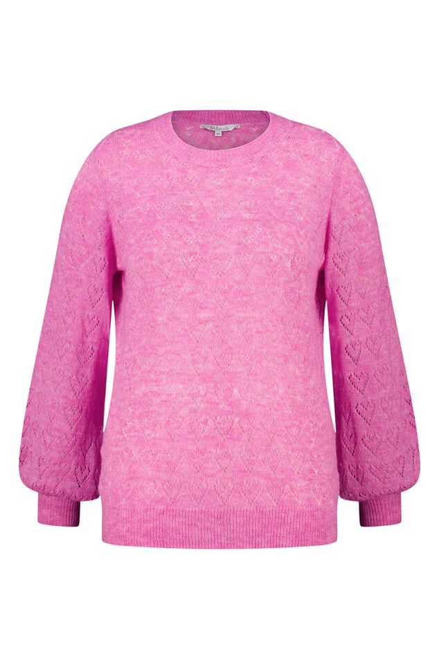 Ajour-Pullover mit Herzmuster image number 1