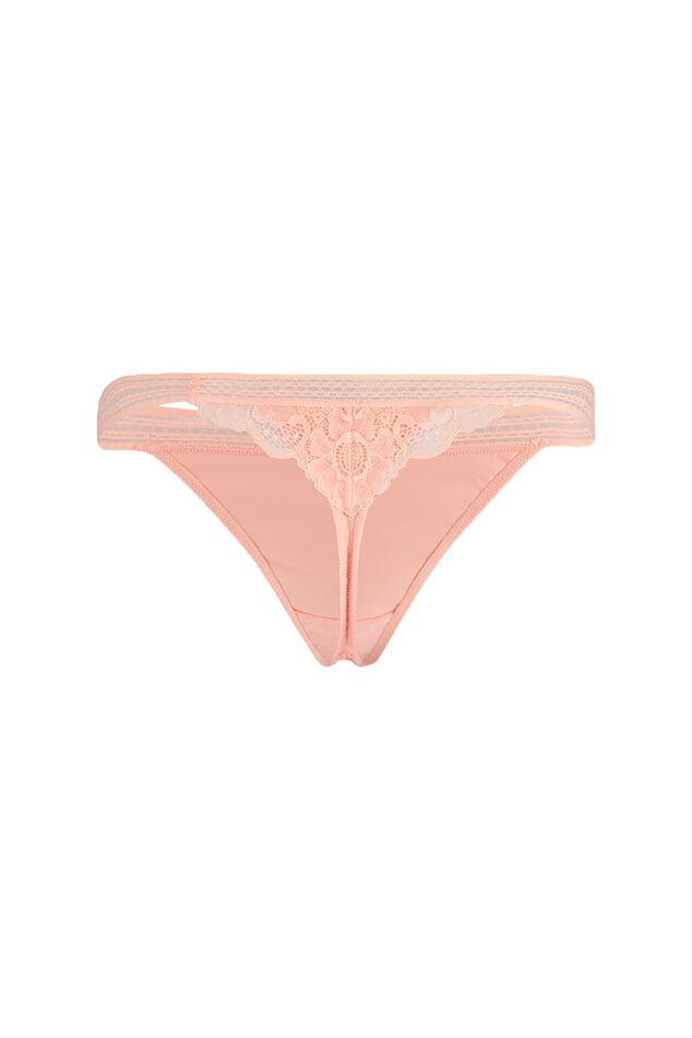Mesh- und Spitzen-Tanga  - Sunset image number 1