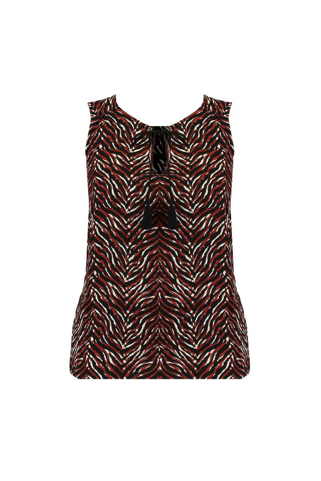 Ärmellose Bluse mit Animal-Print image number 2