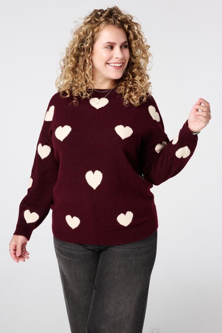 Gestrickter Pullover mit Herzmuster Gestrickter Pullover mit Herzmuster