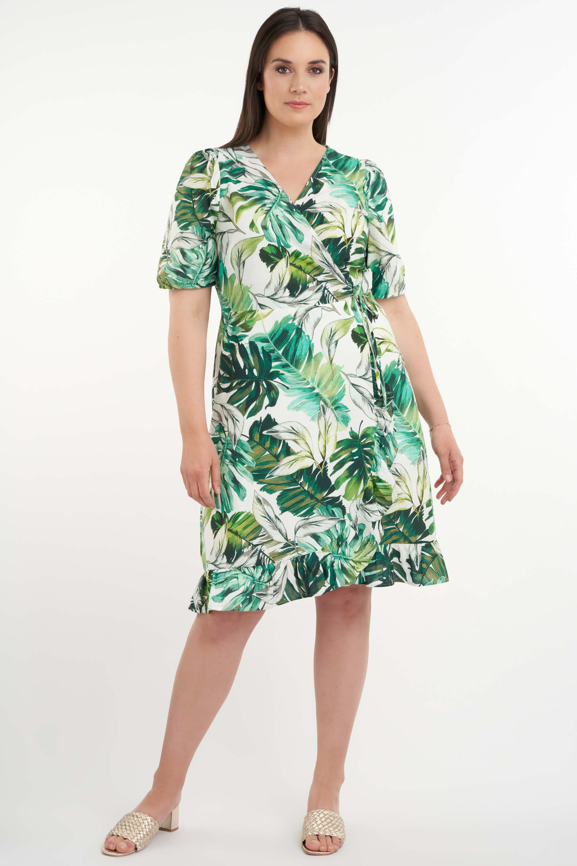 Kleid mit Blatt-Print image number 6
