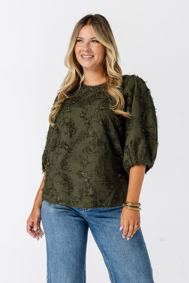 Bluse mit kurzen Puffärmeln image number 0