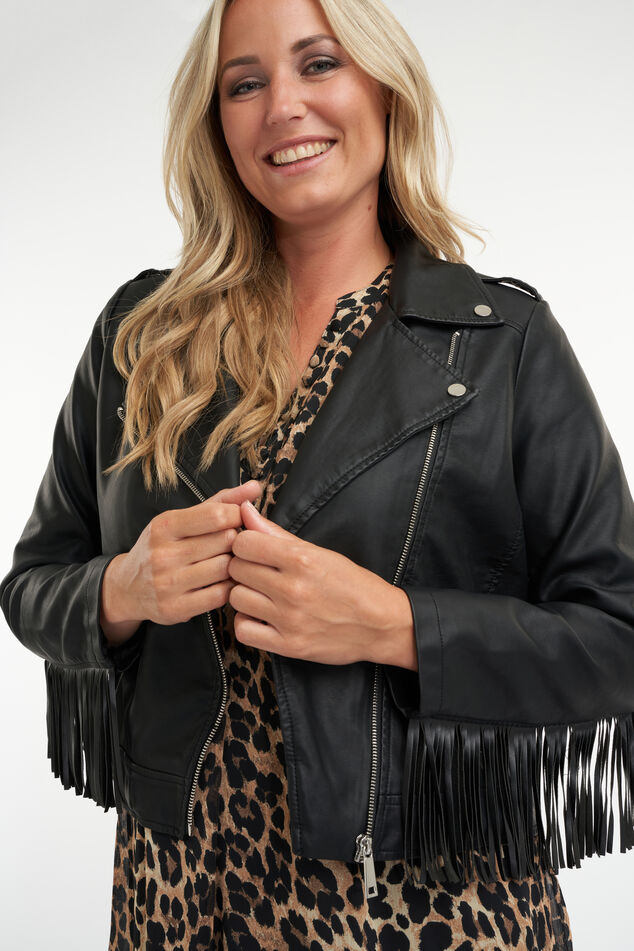 Kunstlederjacke mit Fransen image number 0