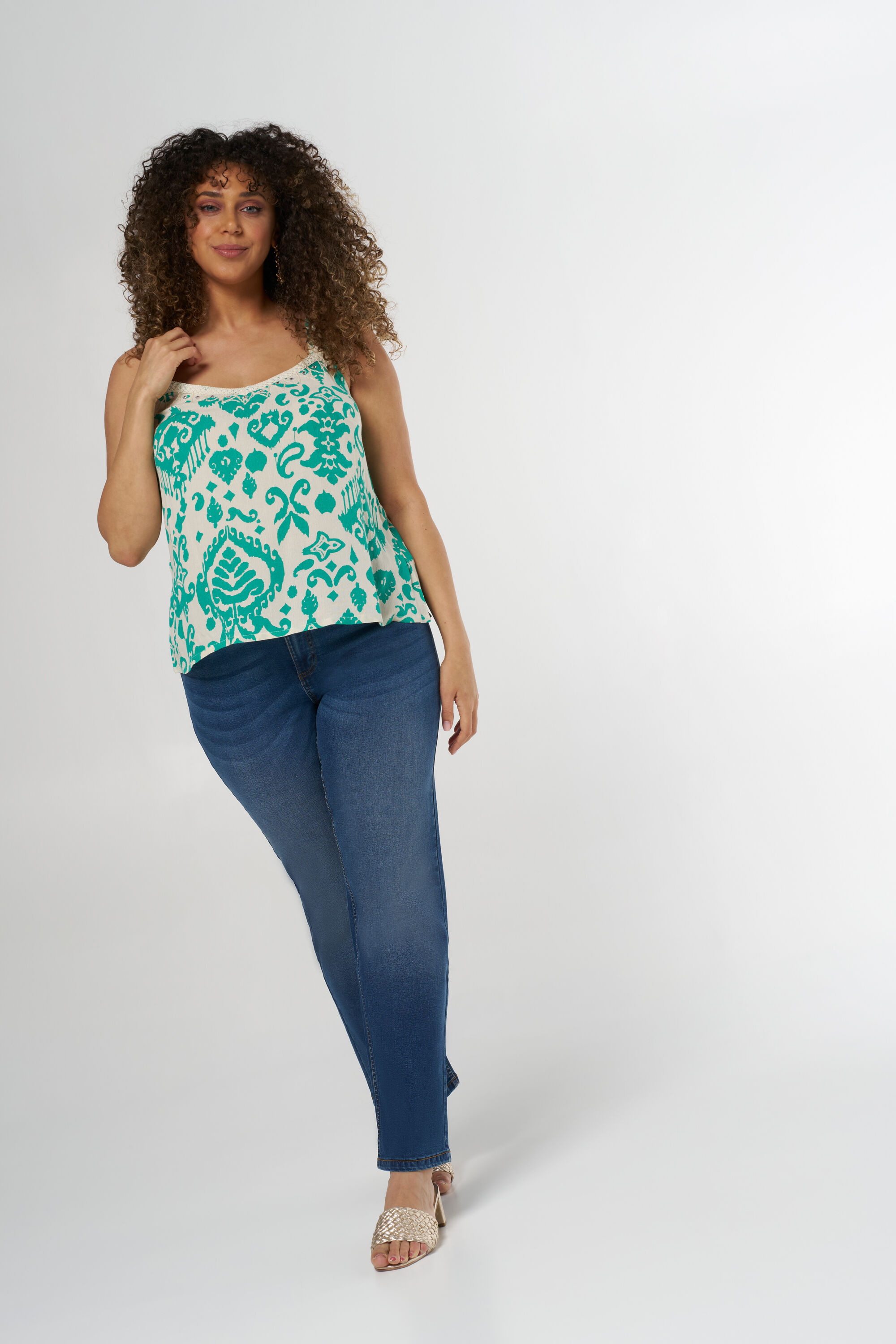 &Auml;rmellose Bluse mit Print image number 5