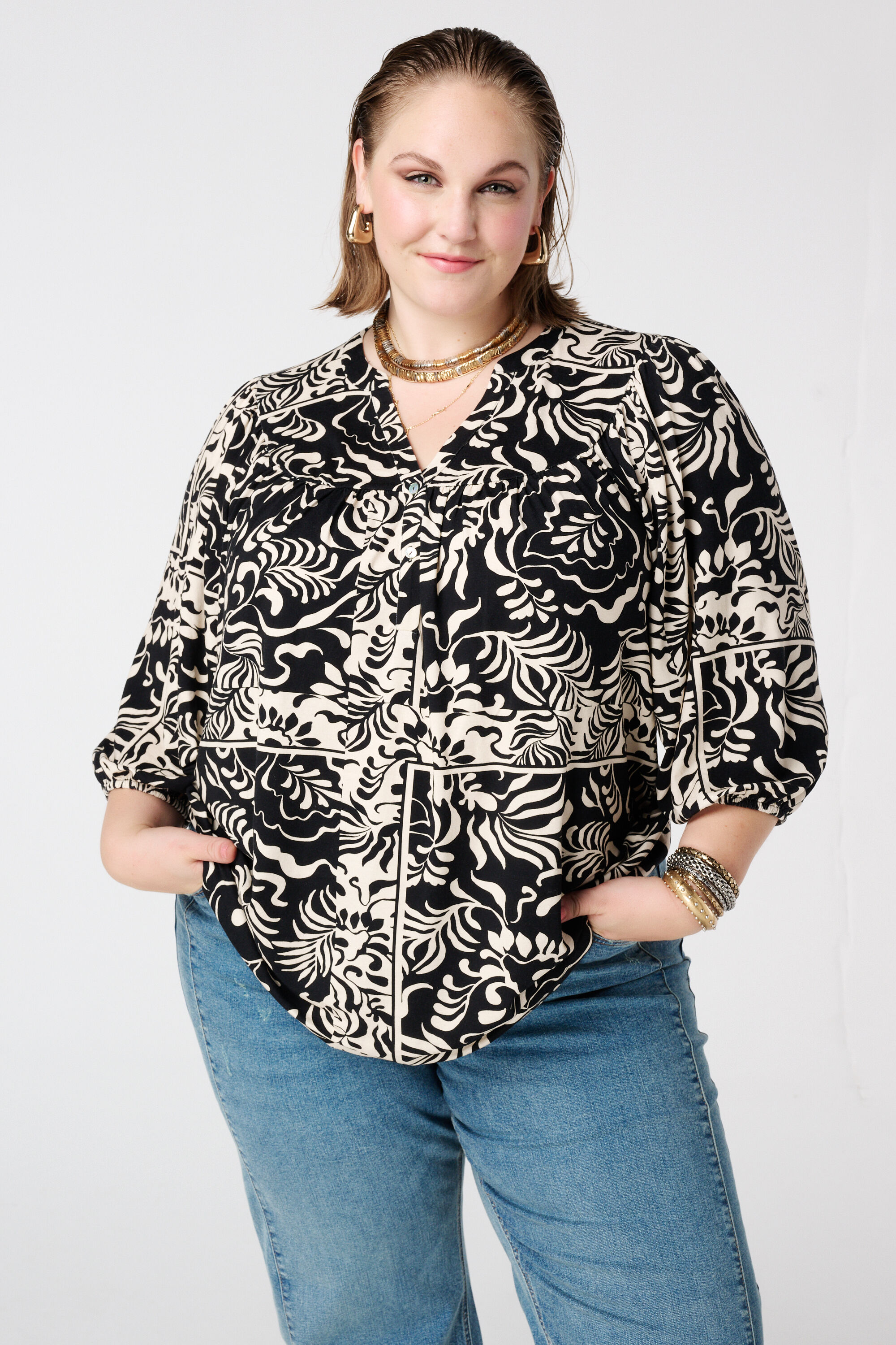 Jersey-Top mit Print