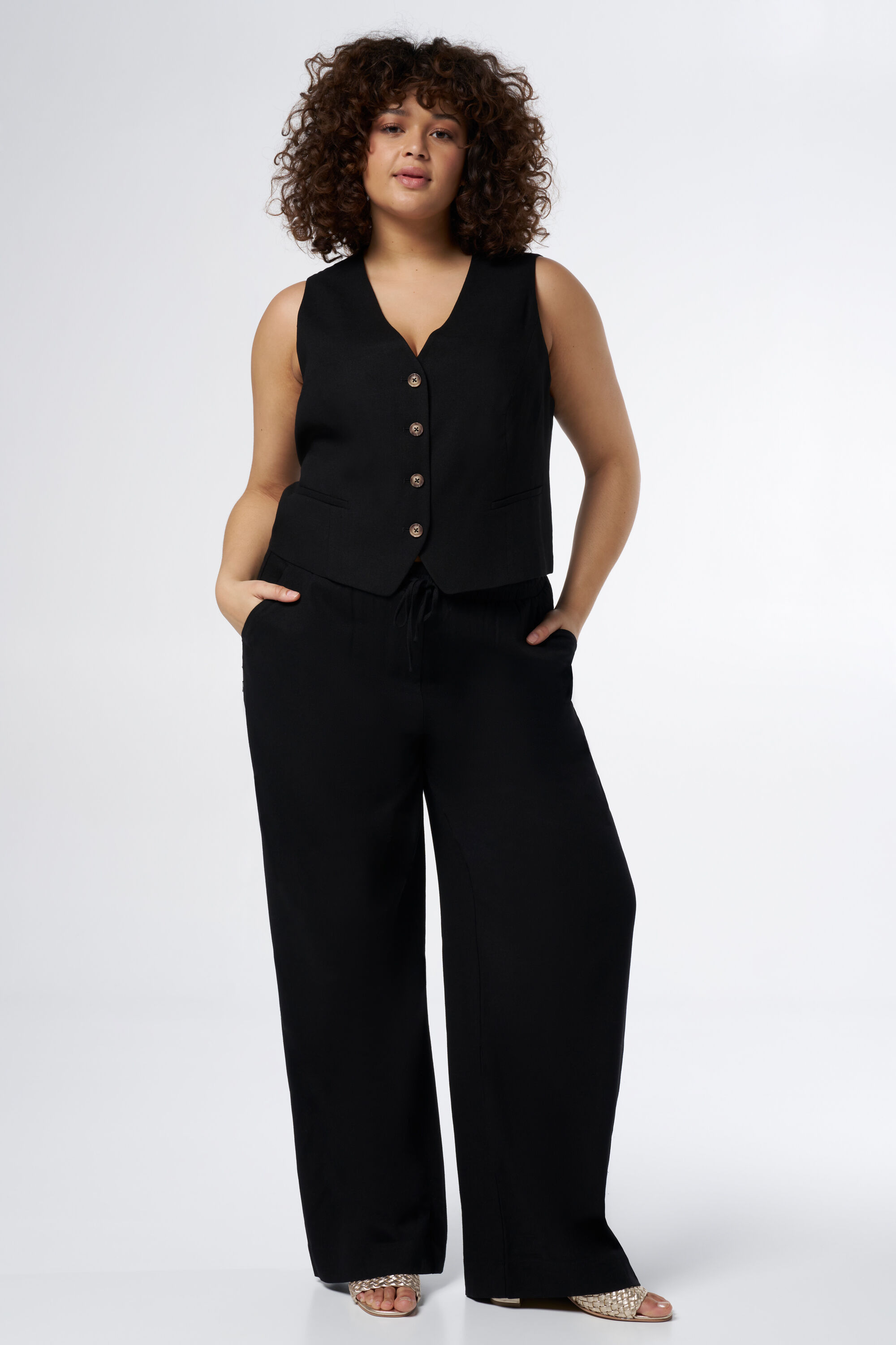 Leinenweste mit Schildpattkn&ouml;pfen image number 5