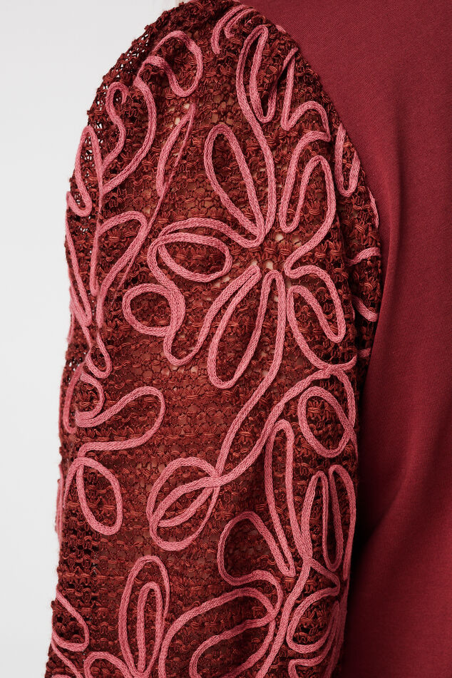 T-Shirt mit bestickten Ärmeln image number 6