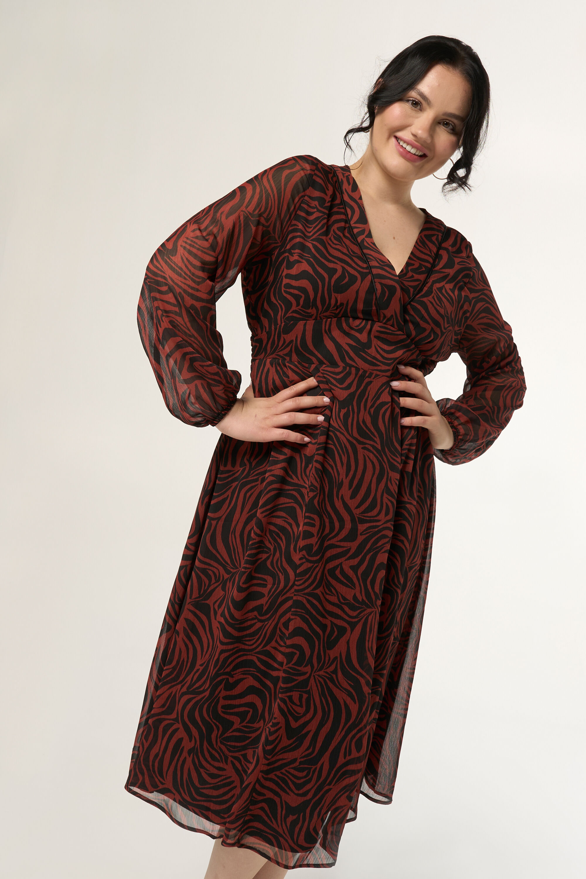 Chiffonkleid mit Druck image number 5