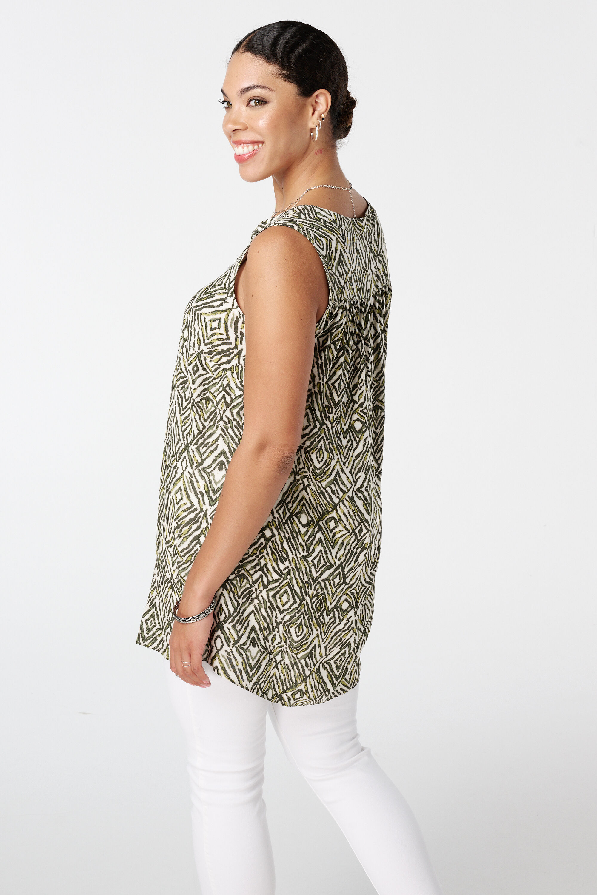 Oberteil mit V-Ausschnitt und Print  image number 3