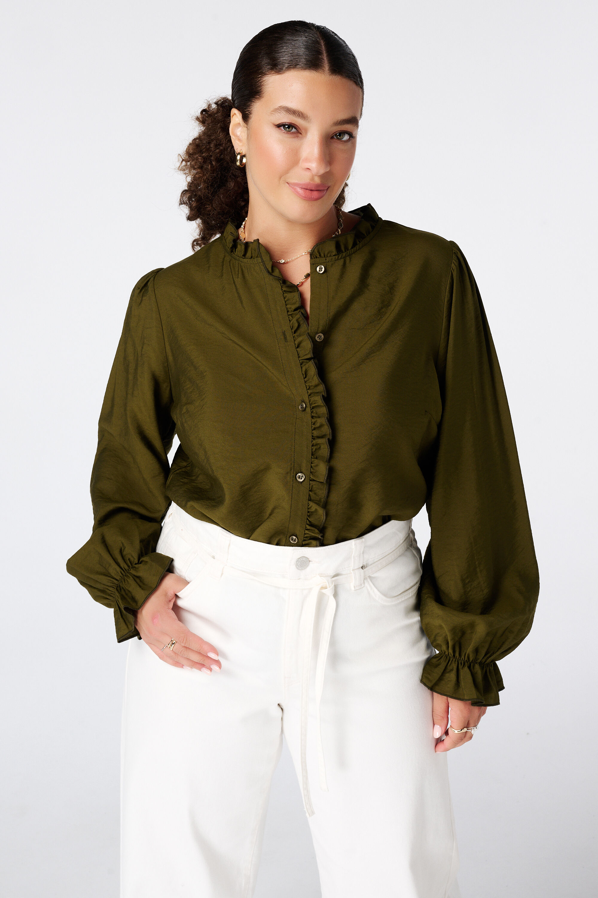 Bluse mit Volants