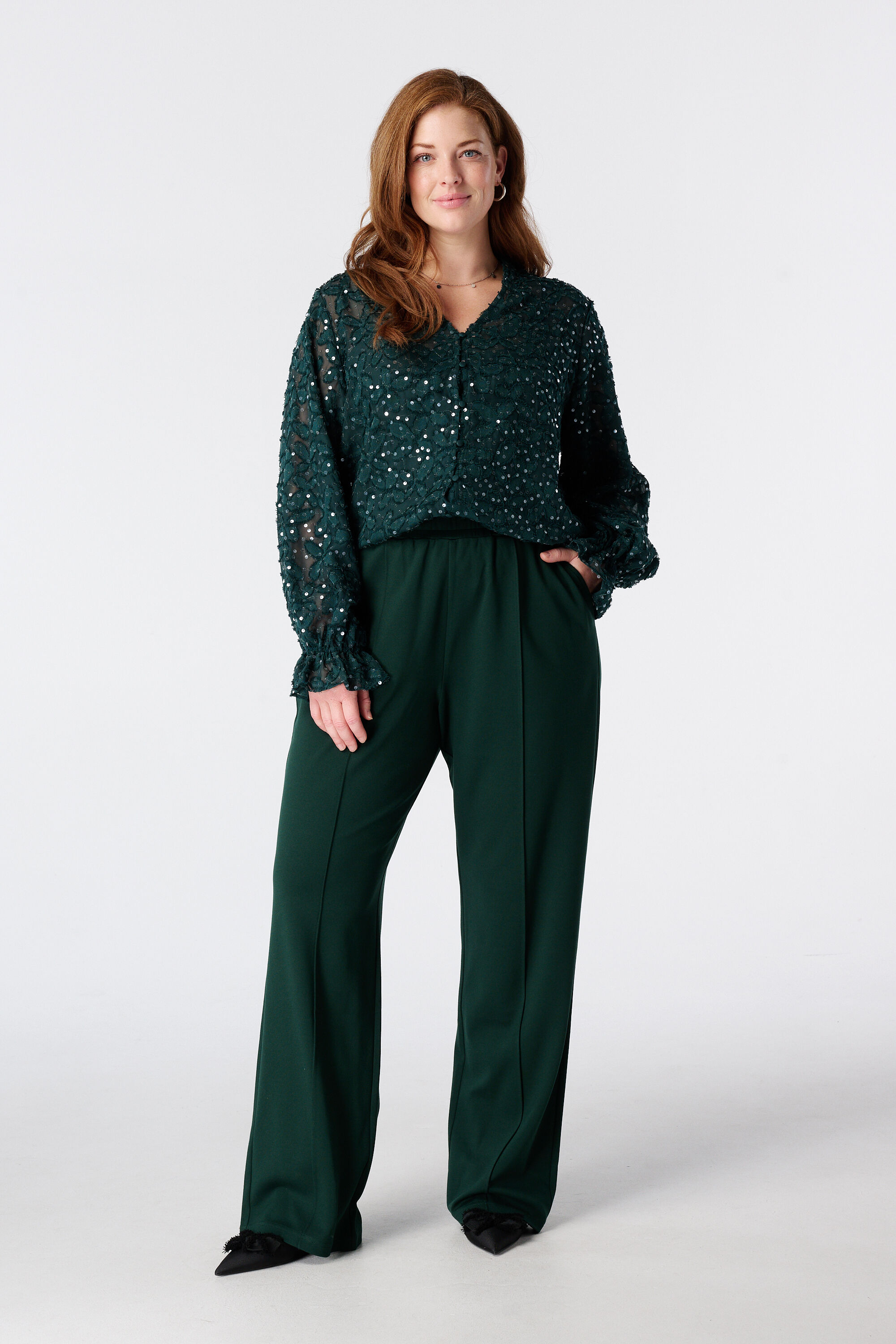 Wide Leg Stoffhose 