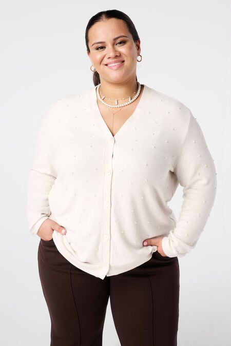 Weste mit Perlen und Knopfverschluss Weste mit Perlen und Knopfverschluss