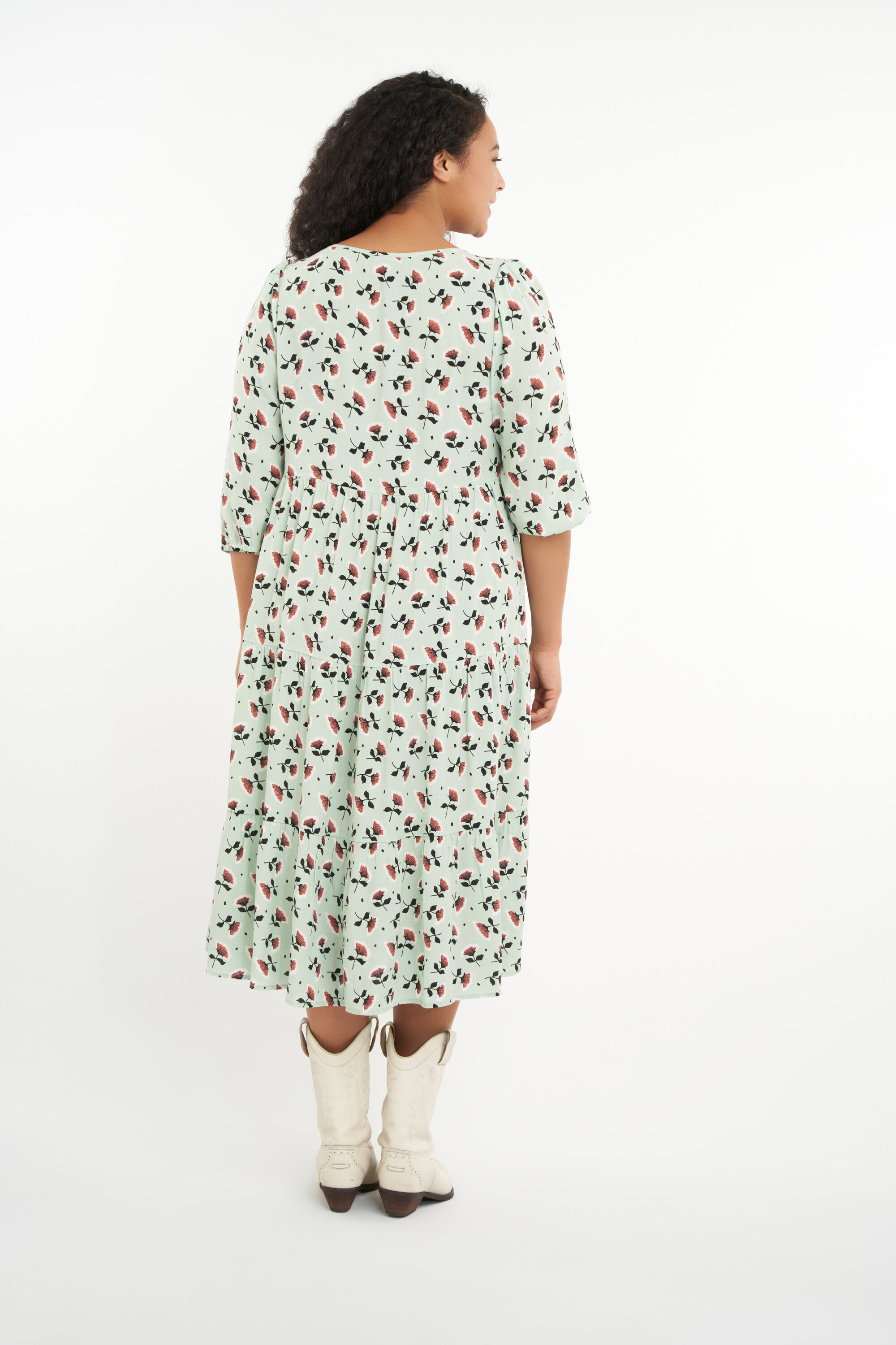 Langes Kleid mit Print  image number 3