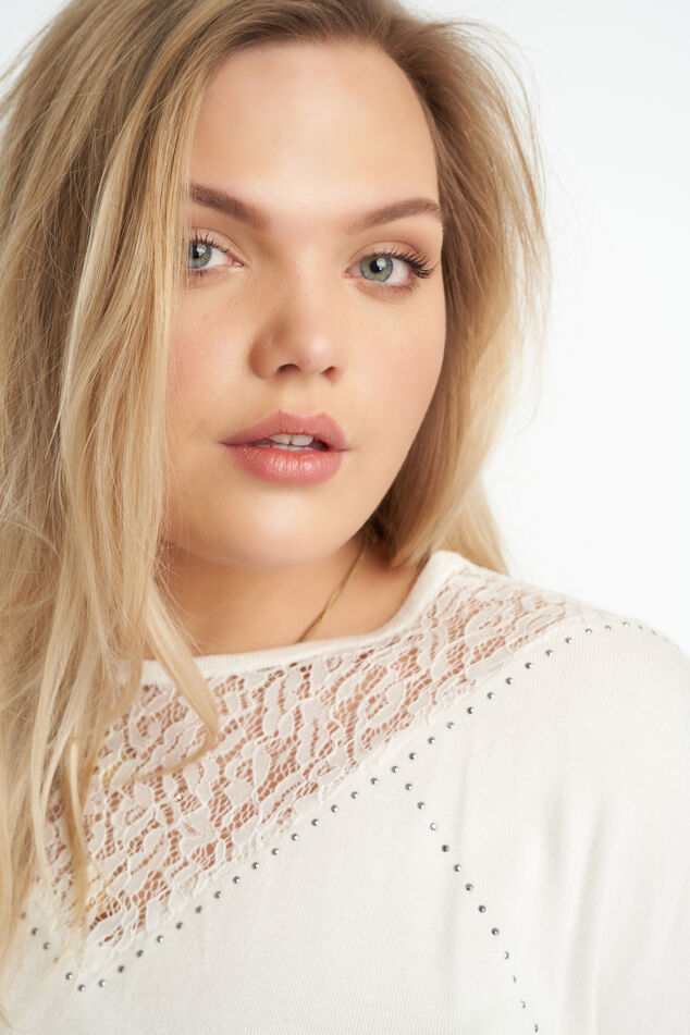 Häkeloberteil mit Lochmuster und Tunnelzug an der Taille  image number 4