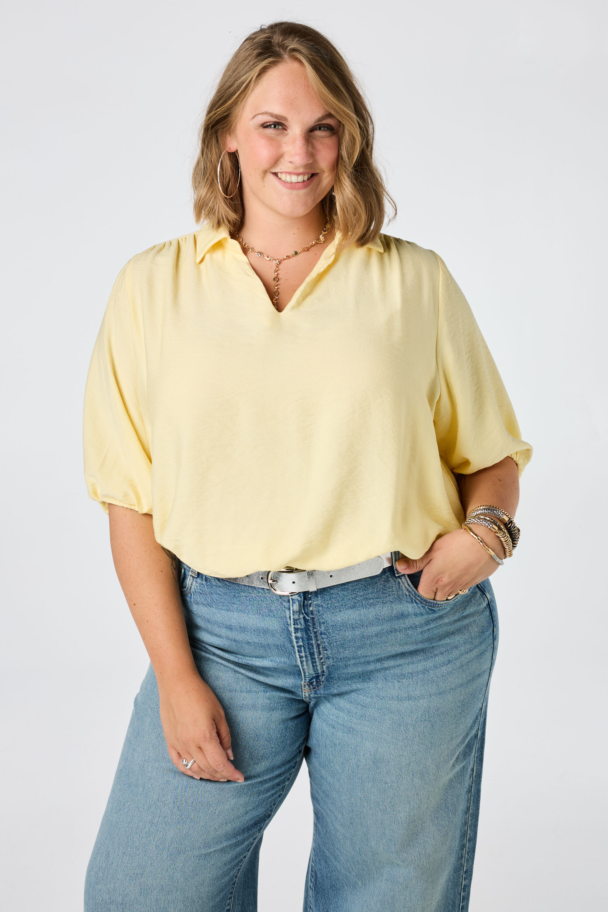 Bluse mit Puff&auml;rmeln image number 0