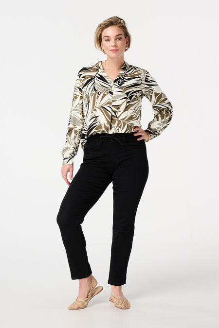 Straight-Leg-Jeans mit elastischem Bund  Straight-Leg-Jeans mit elastischem Bund