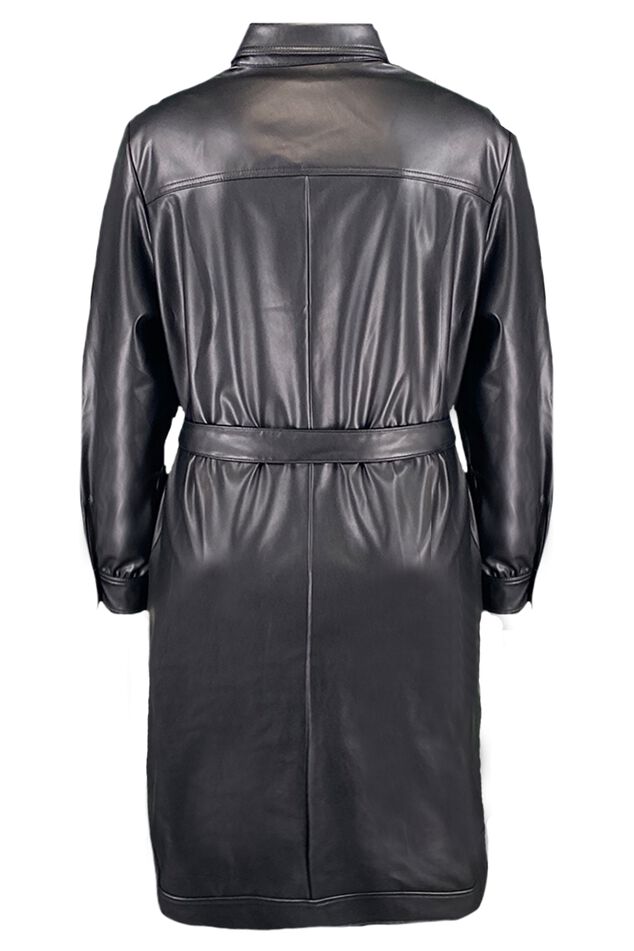 Kunstleder-Kleid mit Bindegürtel image number 2