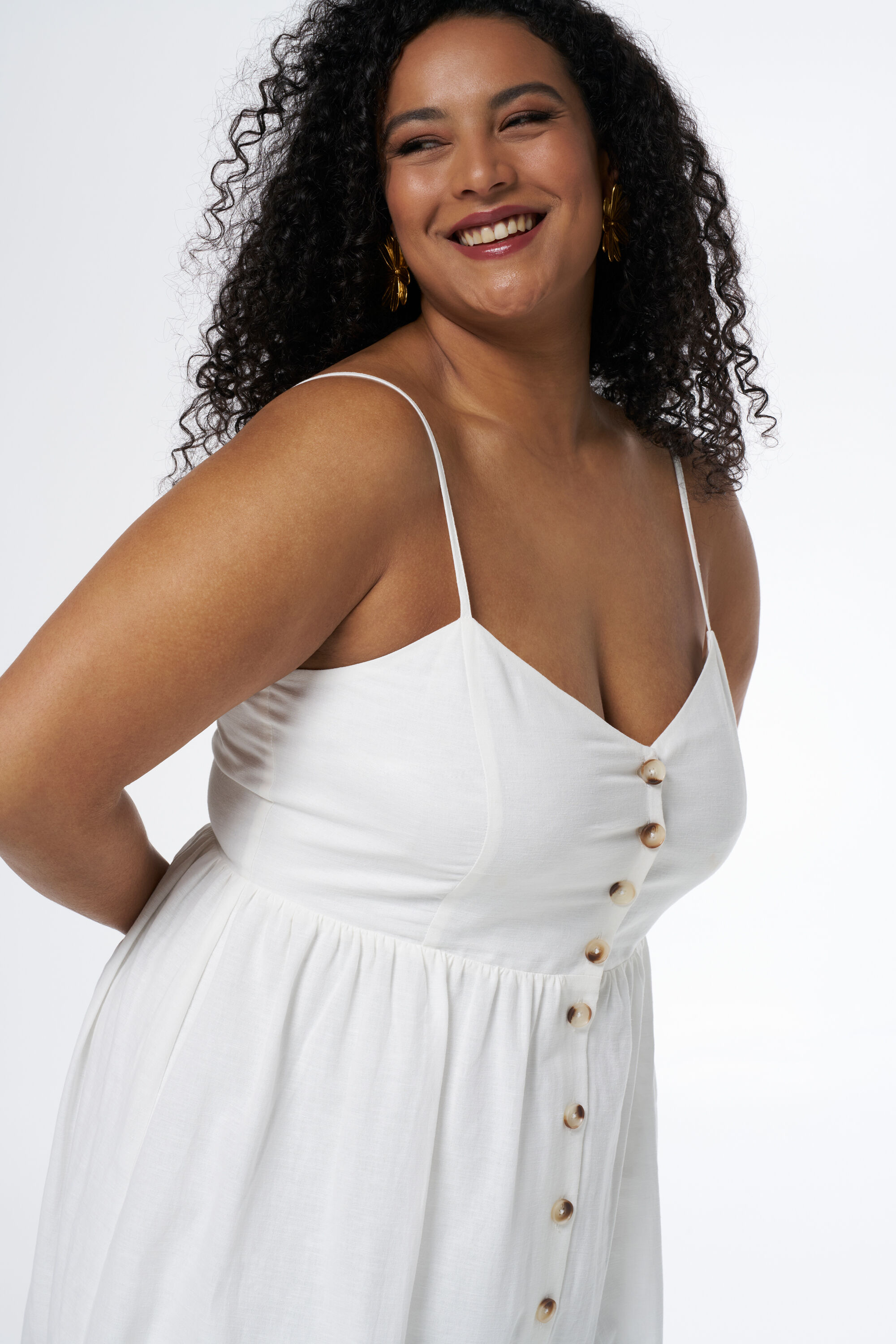 Midikleid mit Kn&ouml;pfen und Print  image number 5