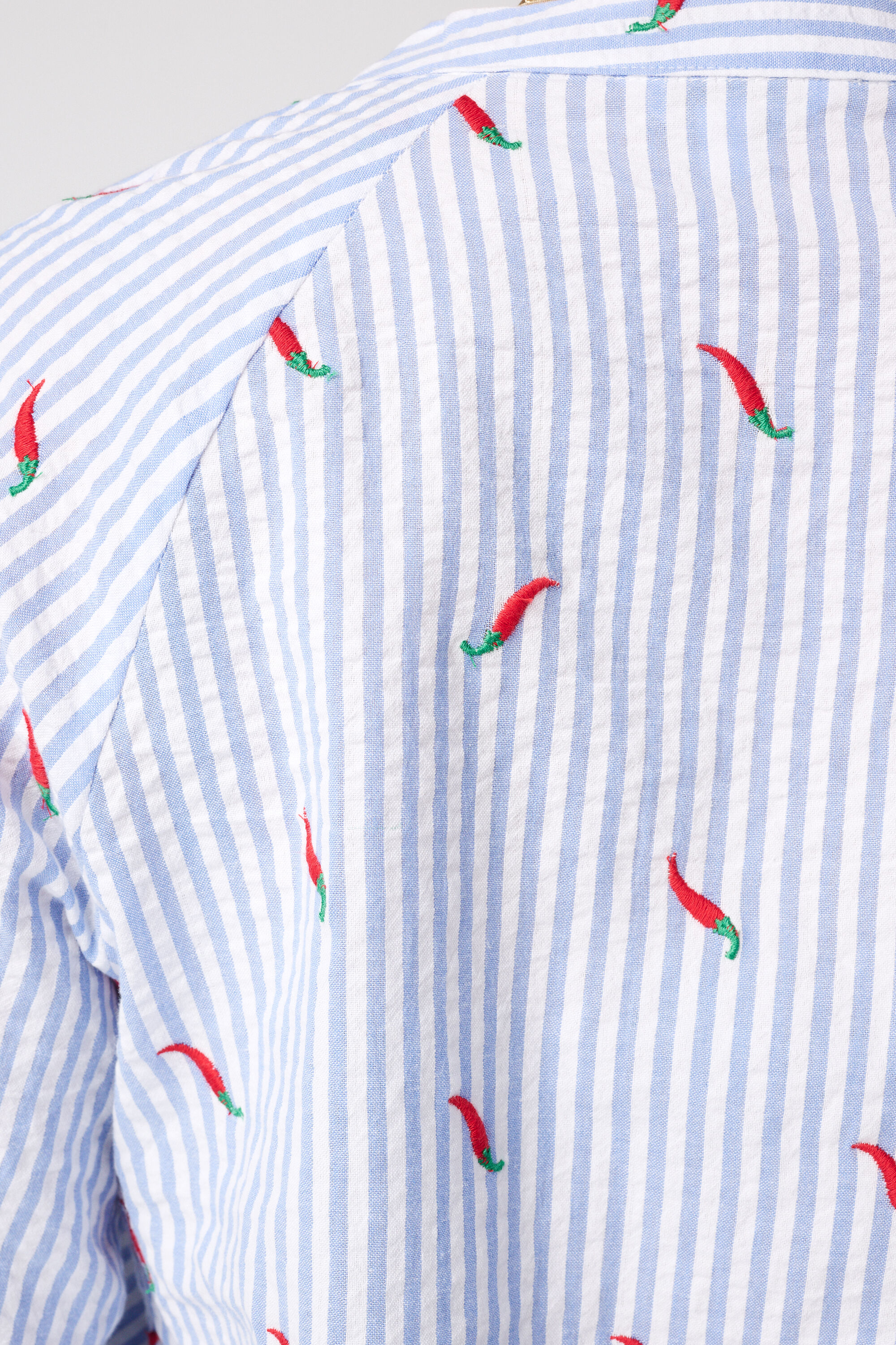 Gestreifte Bluse mit Print image number 6