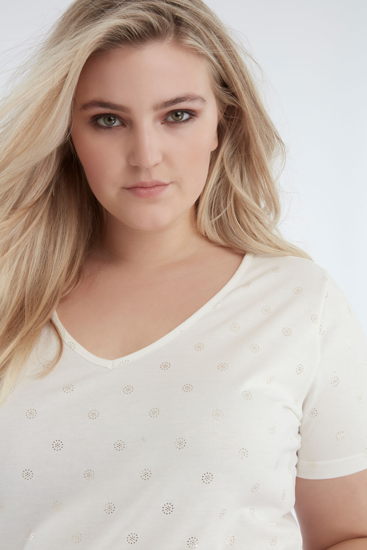 T-Shirt in &Eacute;cru mit Folien-Print image number 3