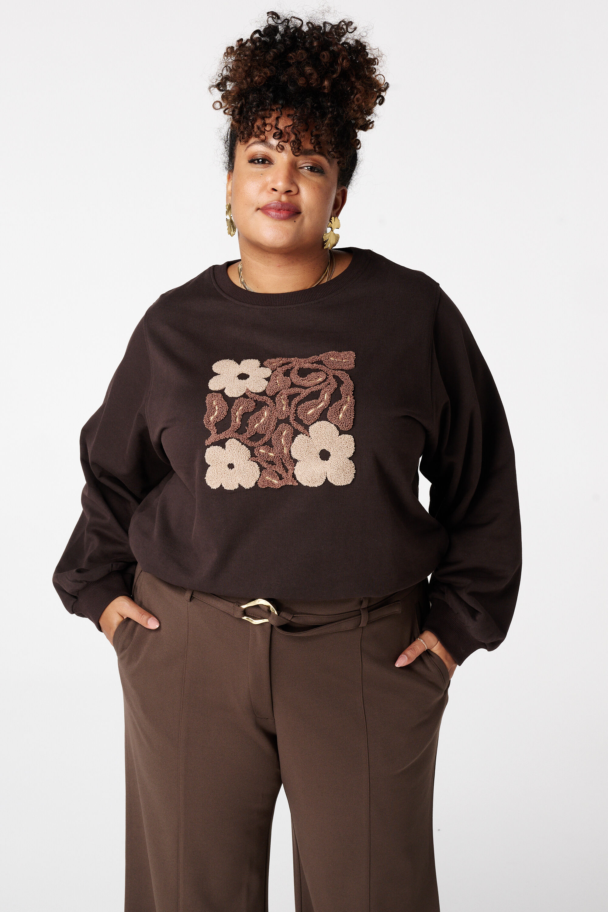 Sweatshirt mit gesticktem Aufdruck