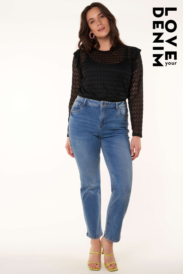 Straight-Leg Jeans LILY 30 inch image number 0
