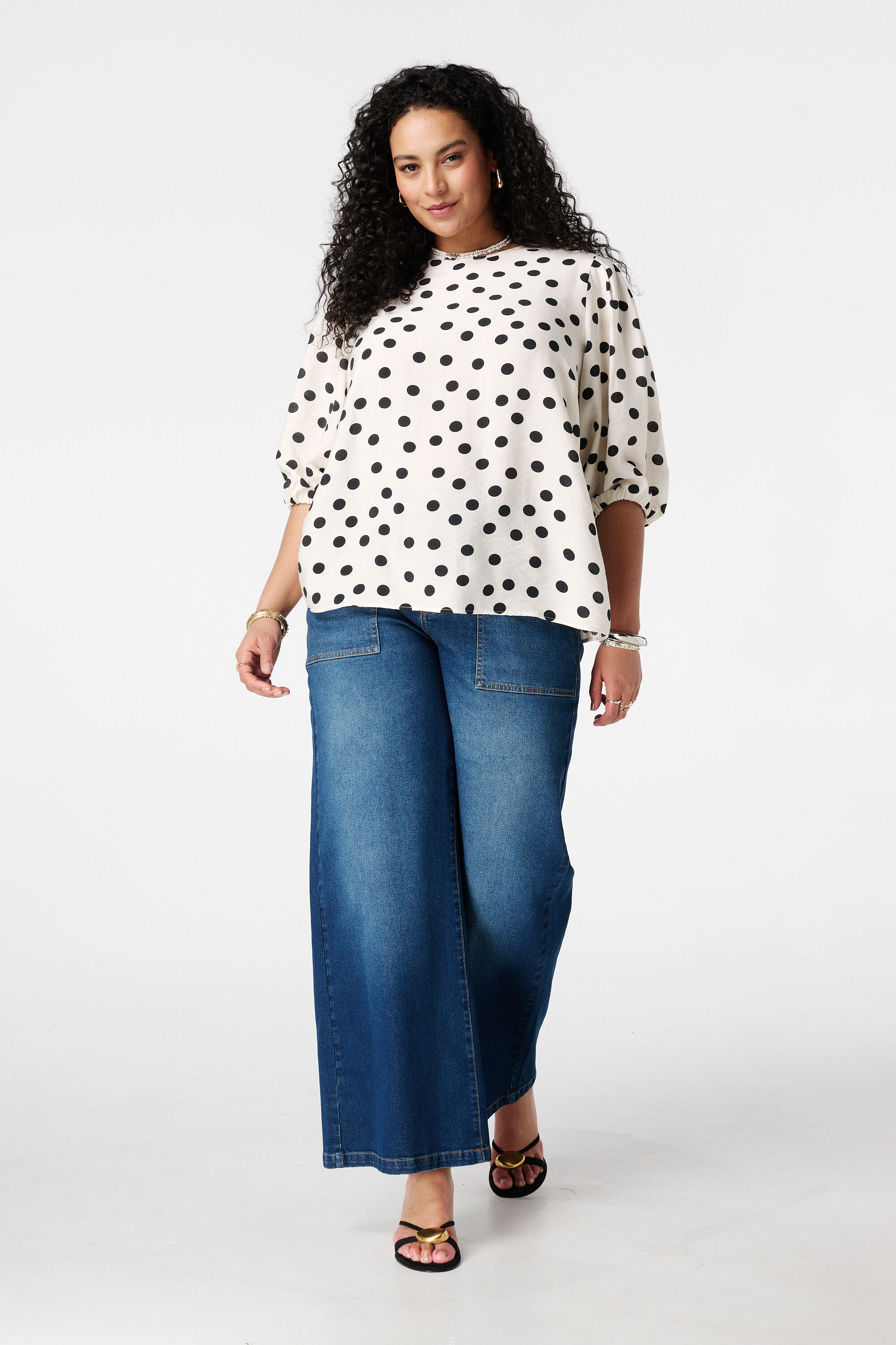 Bluse mit Polka Dot Muster image number 5