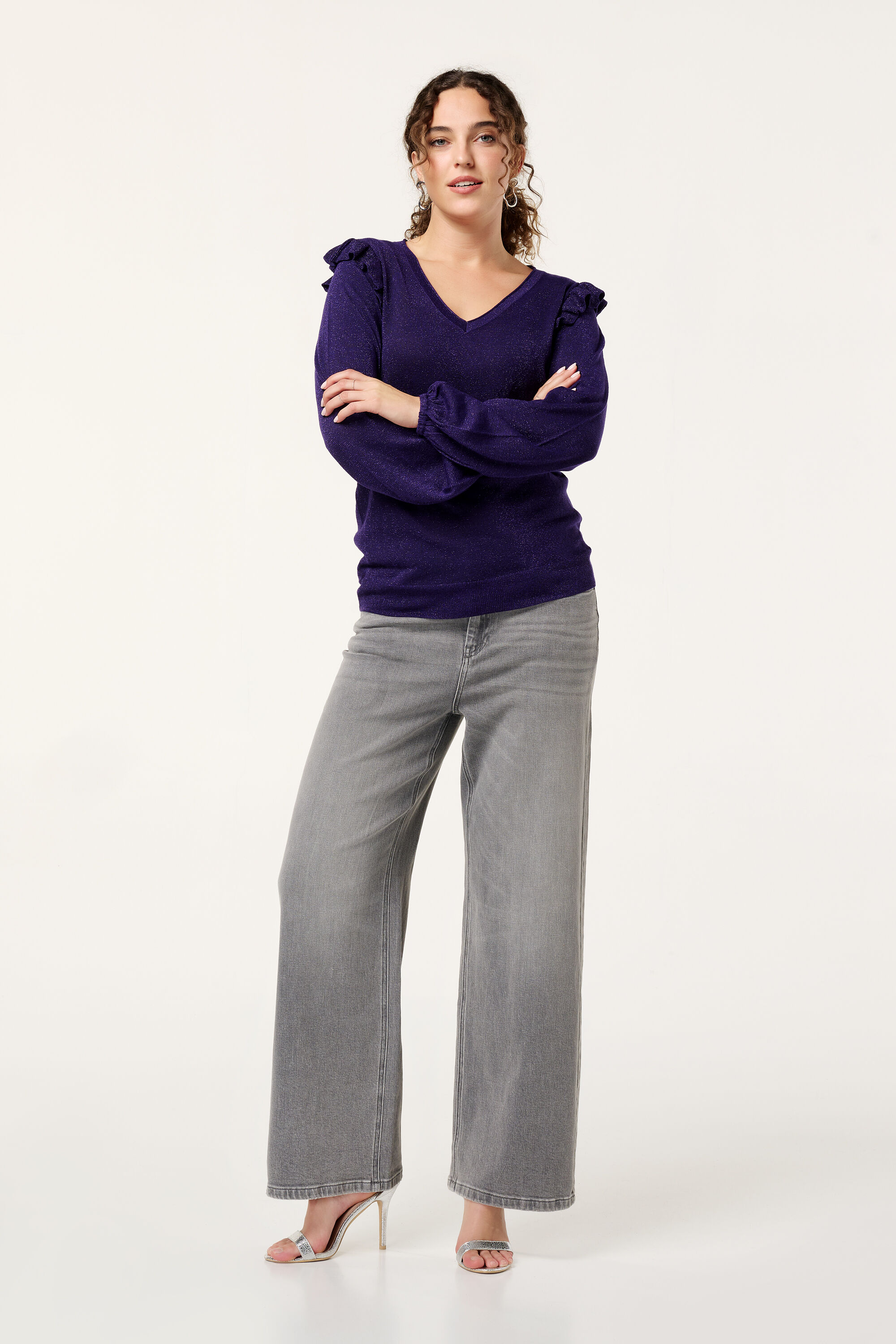 Pullover mit R&uuml;schen und Glitzer image number 5