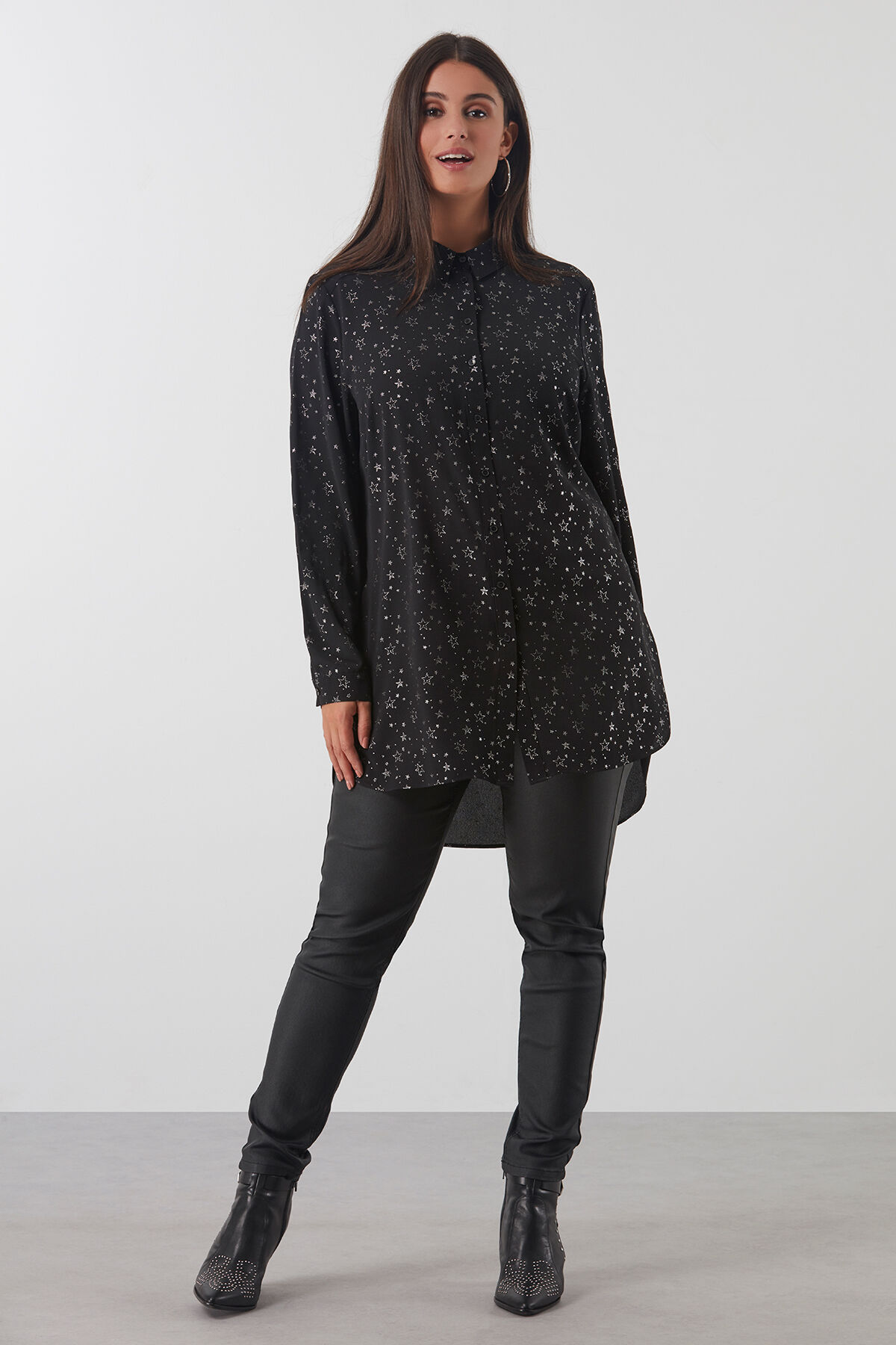 Lange Bluse mit durchgehendem Motiv    image number 3
