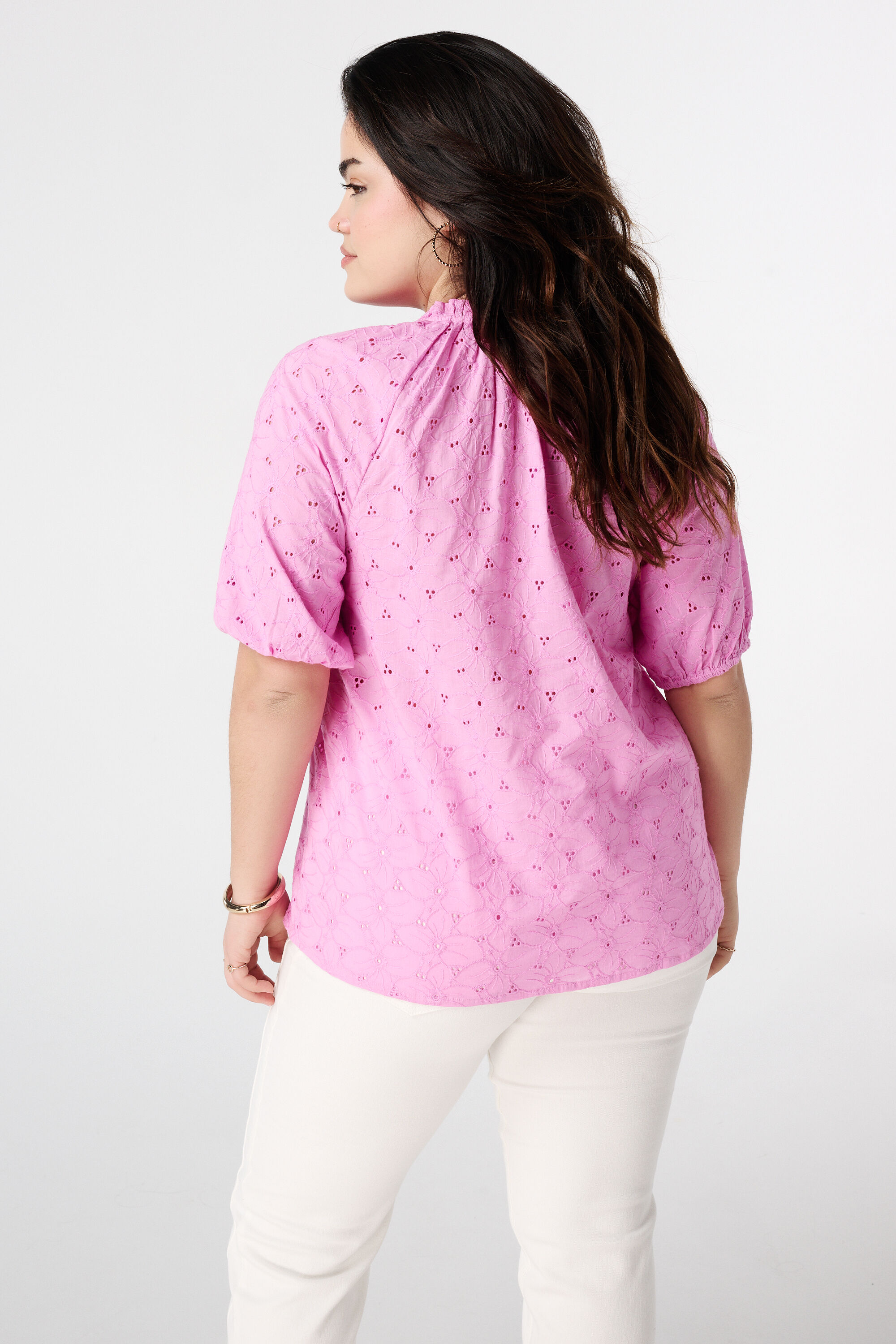 Bestickte Bluse mit Puff&auml;rmeln image number 3