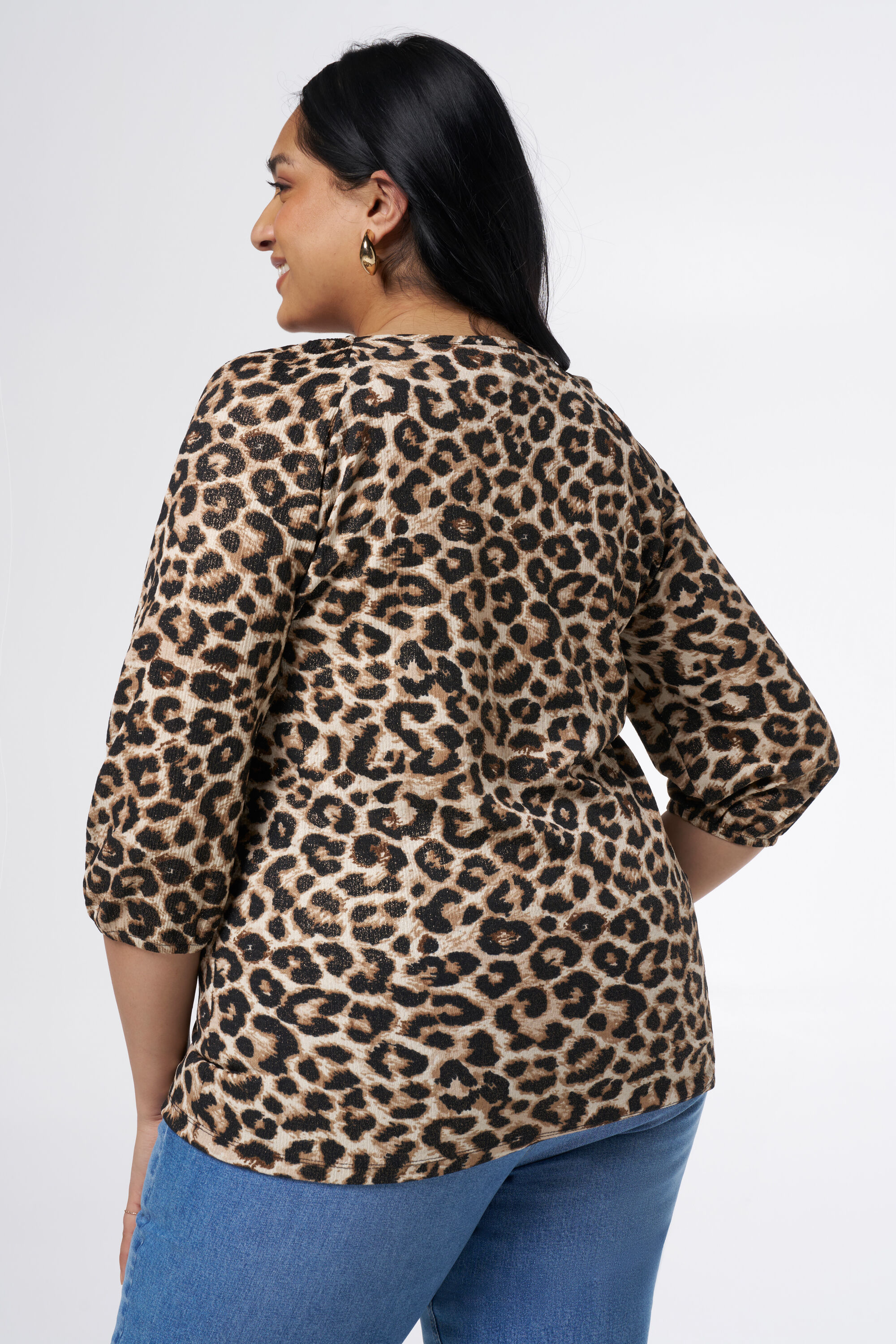 Top mit Panther-Print und Glitzer image number 3