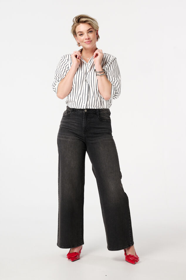 Jeans mit weitem Bein und hoher Taille image number 0