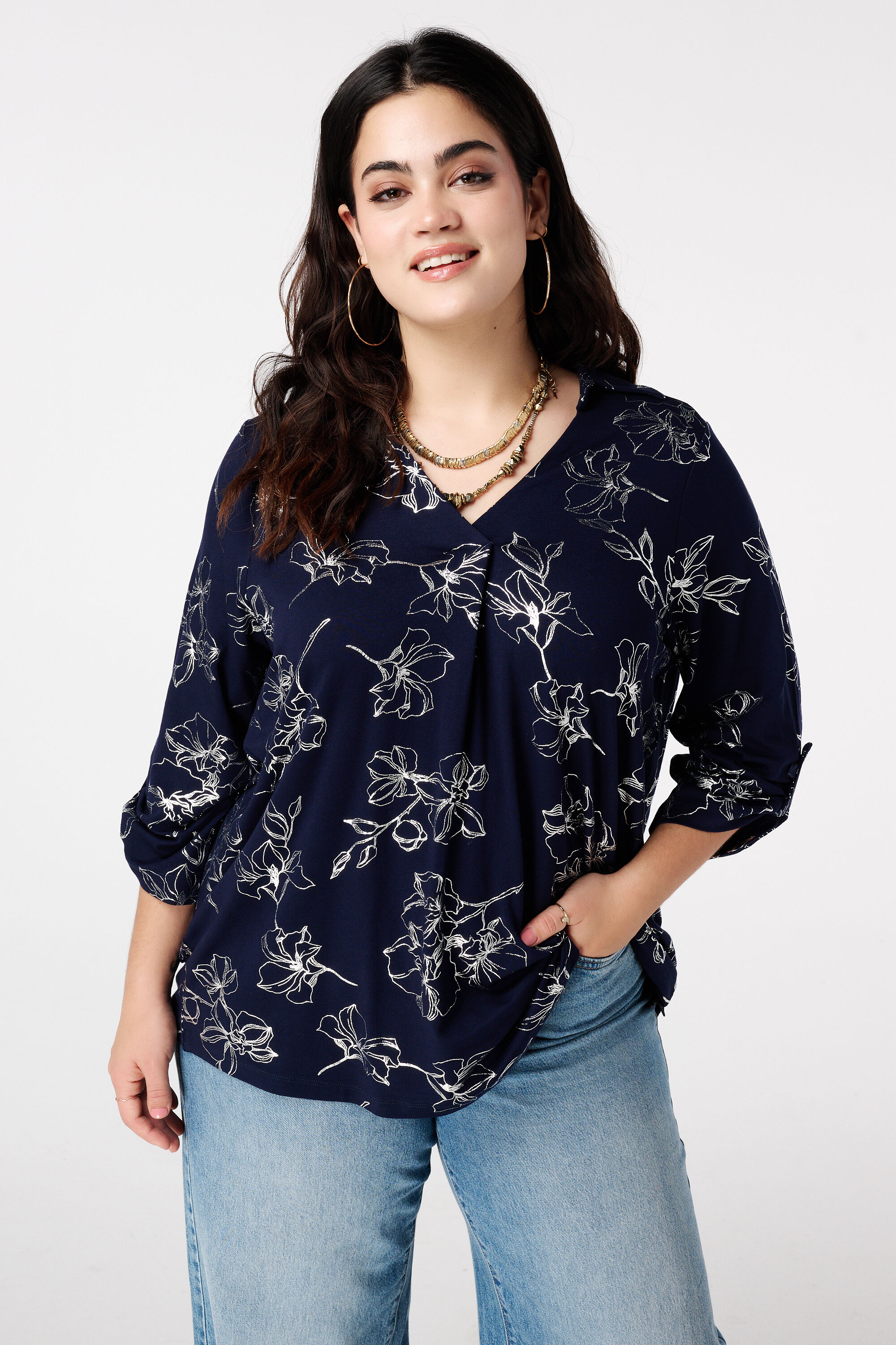 Top mit Stretch und Folienprint