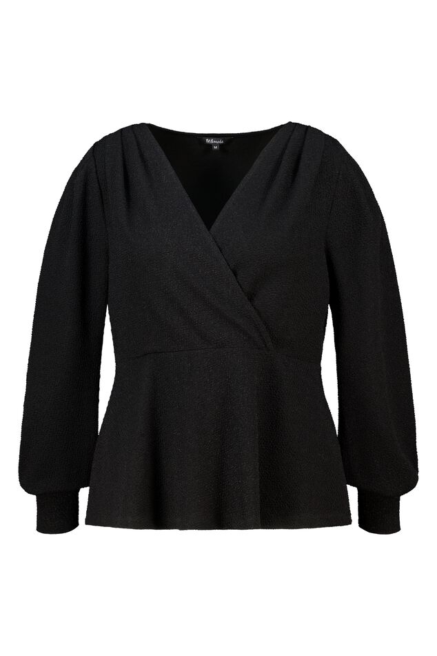 Glitzer-Top im Wickeloptik image number 1