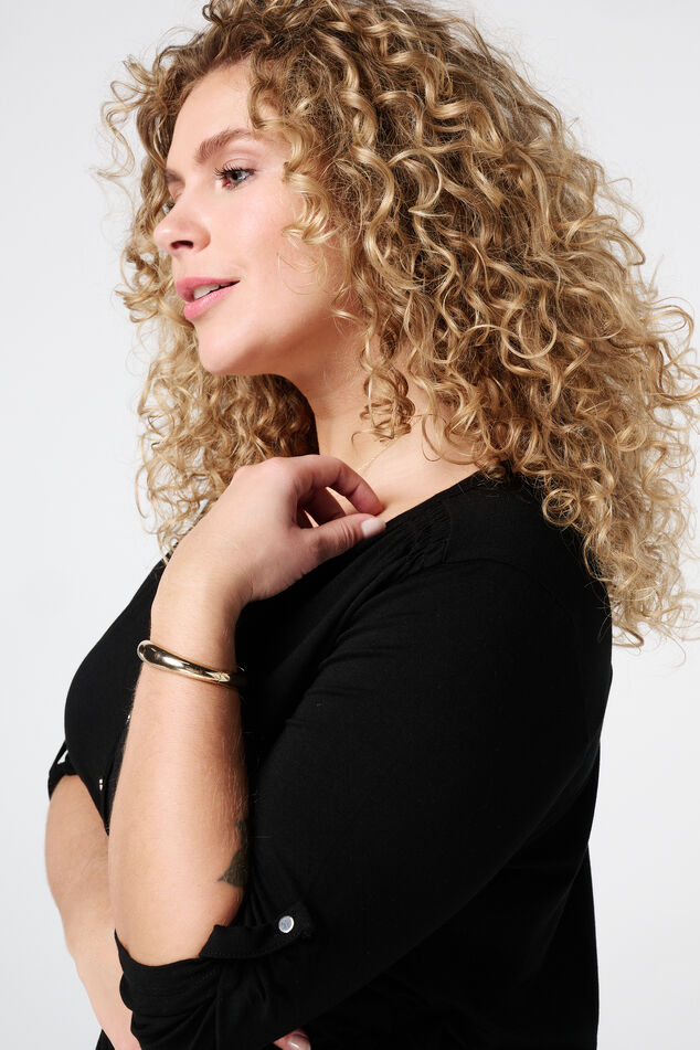 V-Ausschnitt-Top mit Knöpfen image number 4