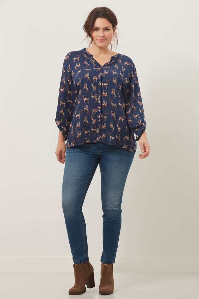 Bluse mit Allover-Print image number 0