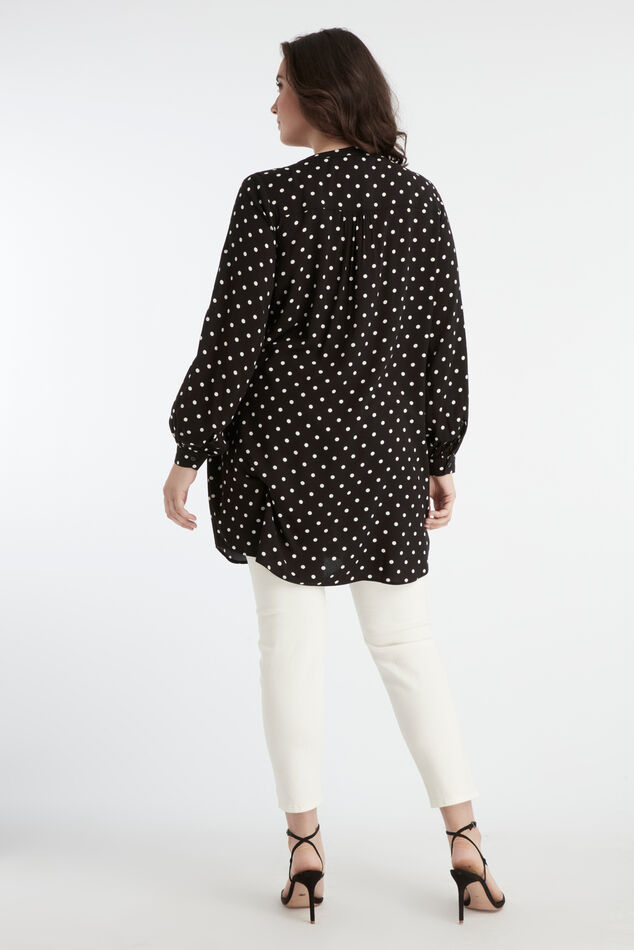 Tunika-Bluse mit Punktmuster image number 4