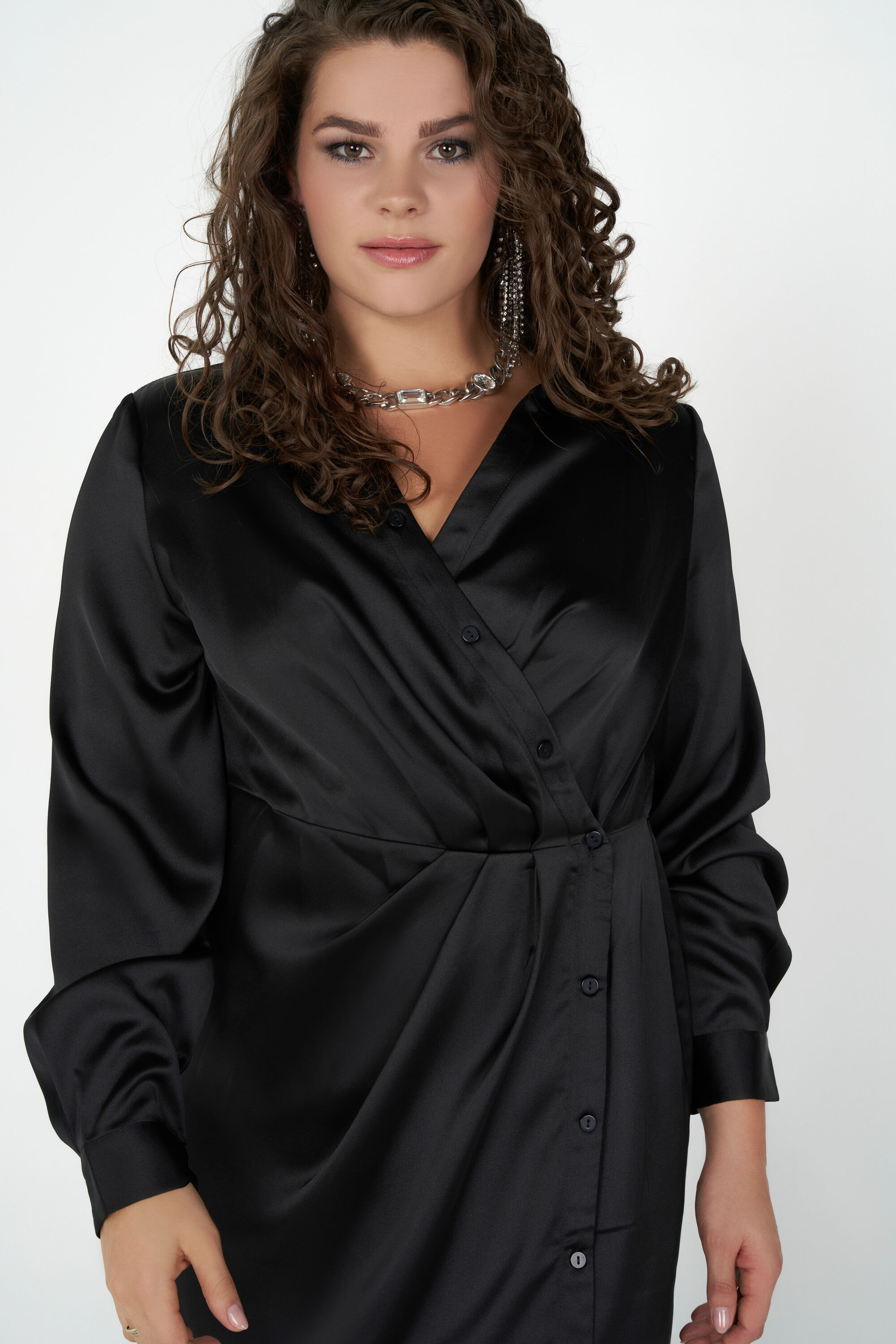 Midikleid im Satin-Look image number 0