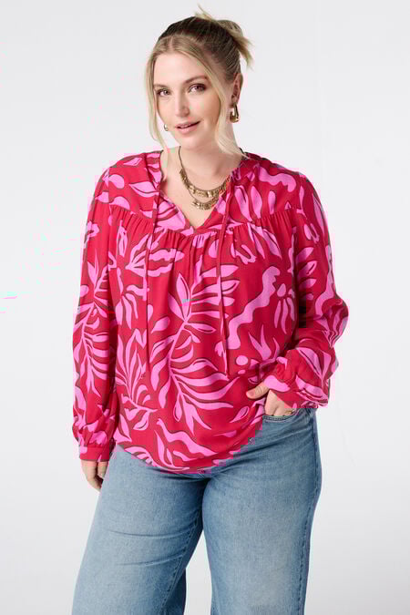 Bluse mit Print und Spulen Bluse mit Print und Spulen