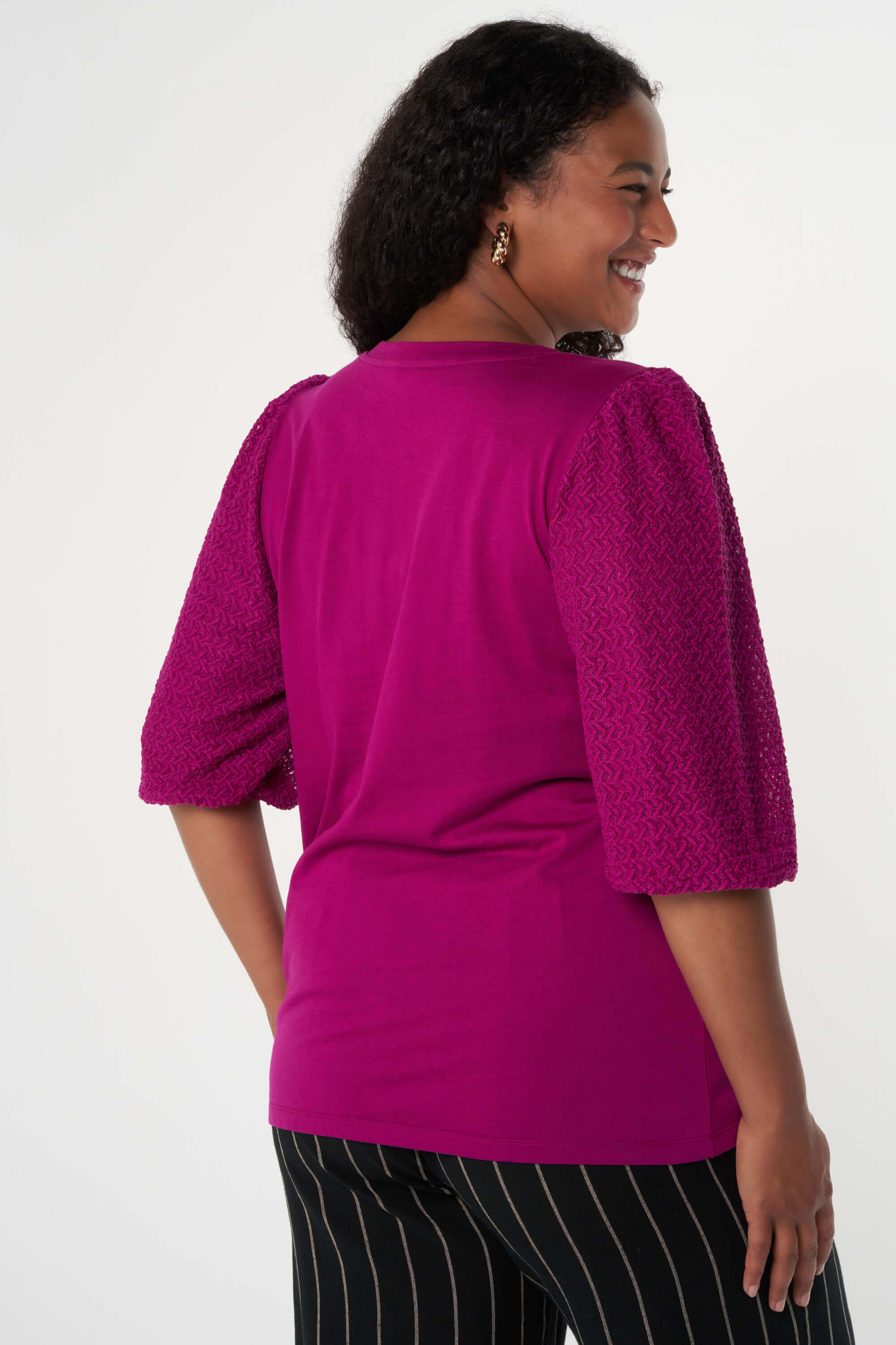 Top mit strukturierten &Auml;rmeln image number 3