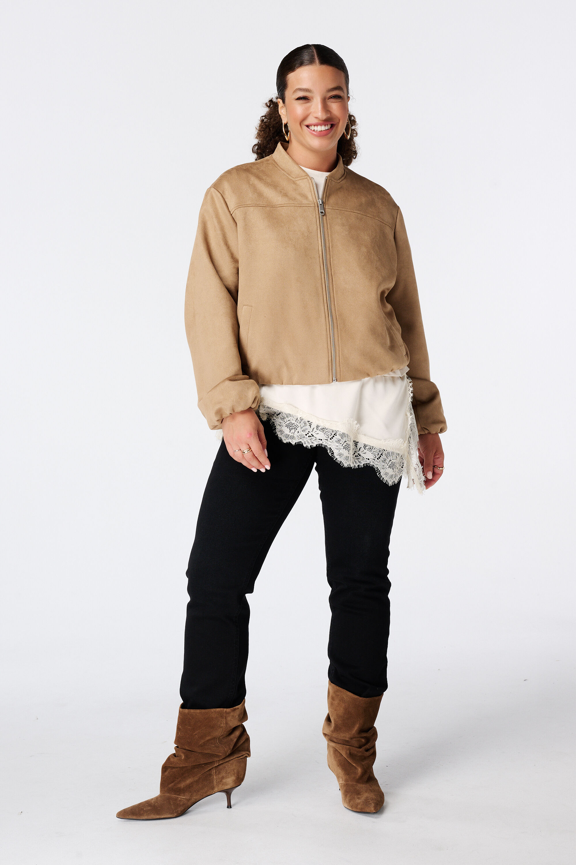 Bomberjacke aus Velourslederimitat image number 5