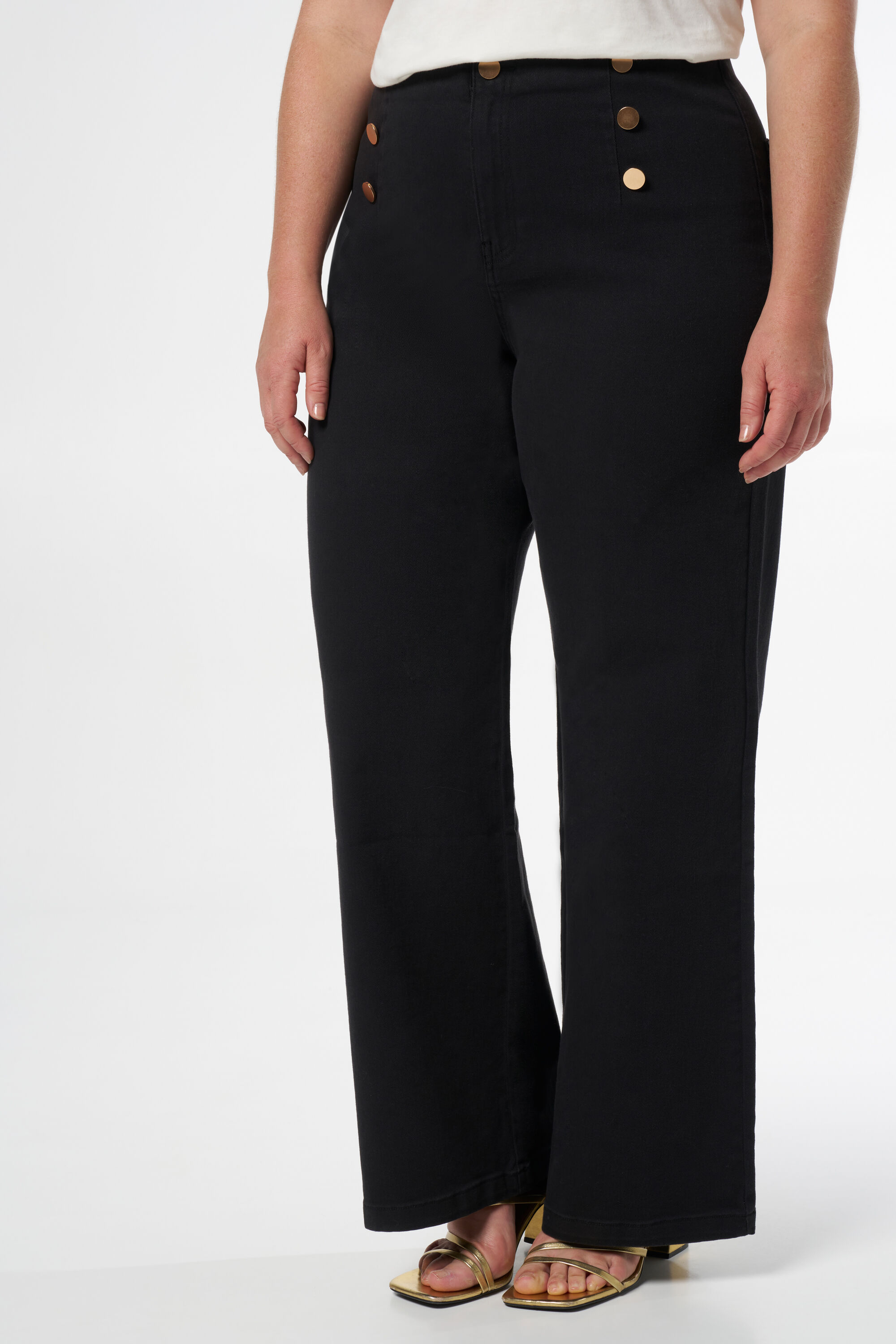 Hose mit weitem Bein und goldenen Kn&ouml;pfen image number 5