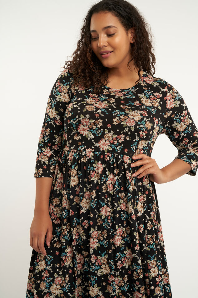 Langes Kleid mit Print  image number 5