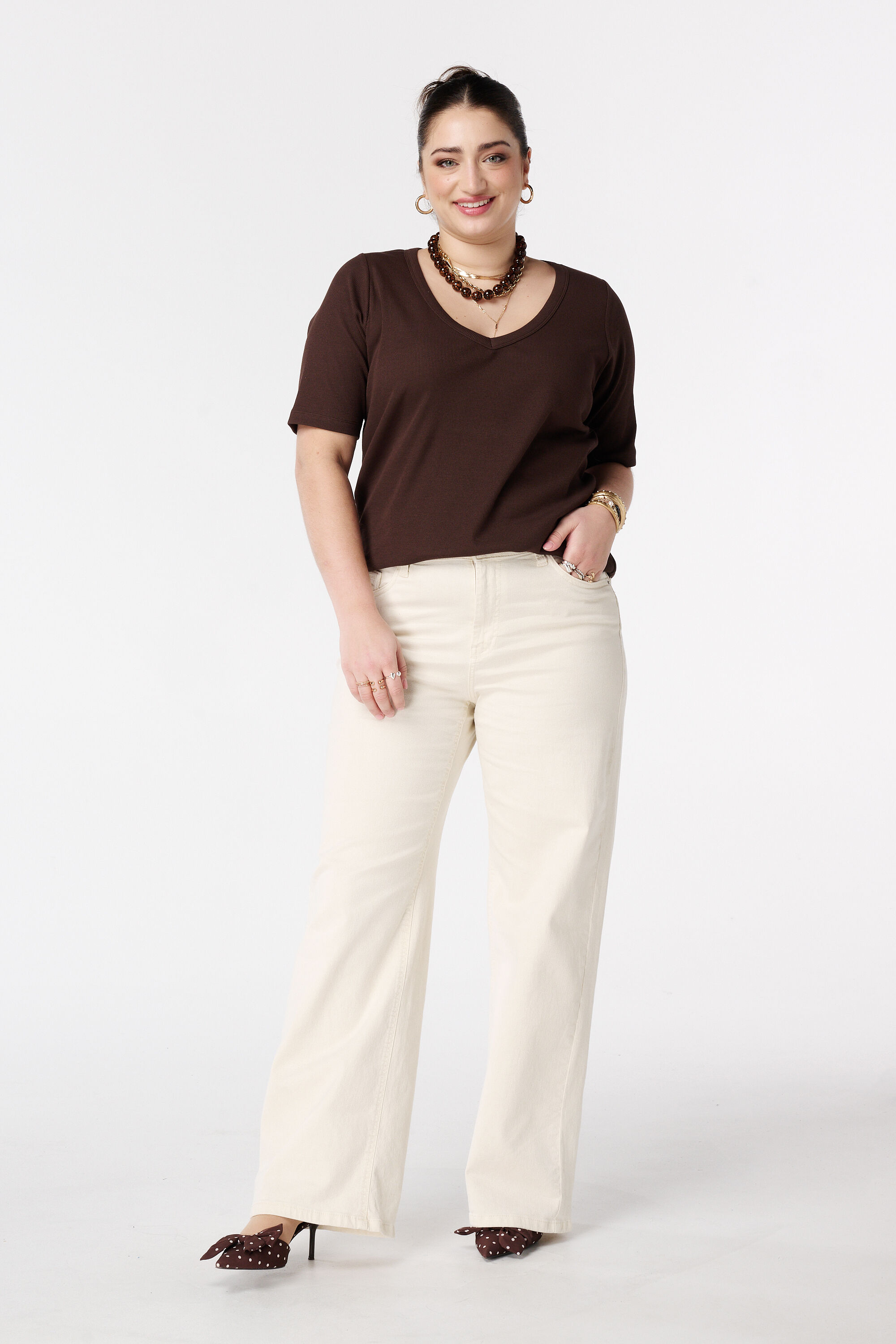 Ripp-Top mit V-Ausschnitt image number 5