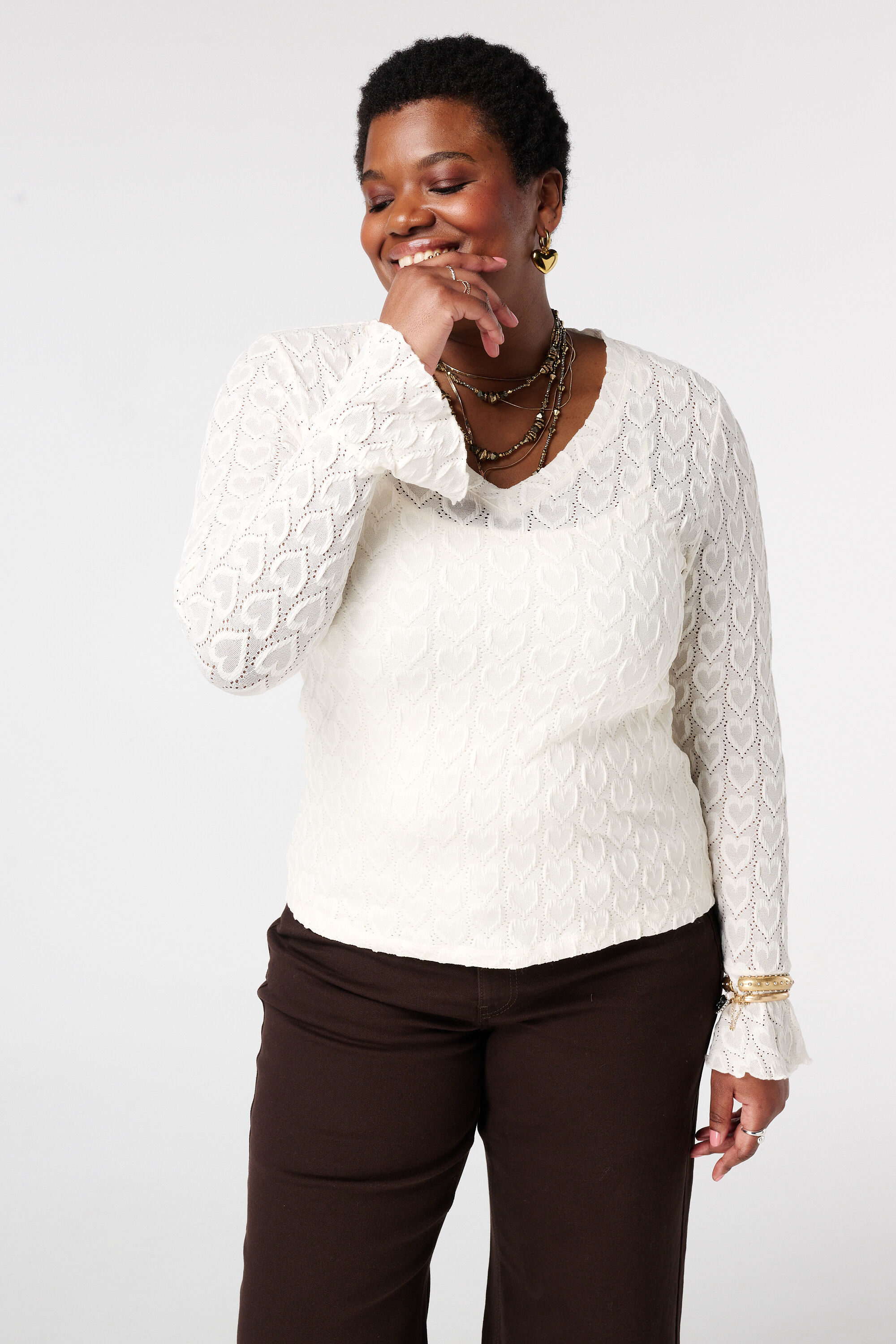 Top mit Trompeten&auml;rmeln